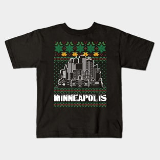 Minneapolis Minnesota Ugly Christmas Kids T-Shirt